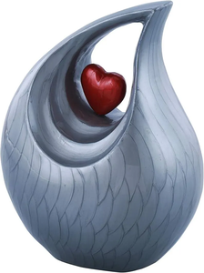 Handmade Metal Cremation Urn Teardrop Shape Enamel <b>Memorial</b> Urn Adult Remembrance <b>Keepsake</b> - Product Image 3