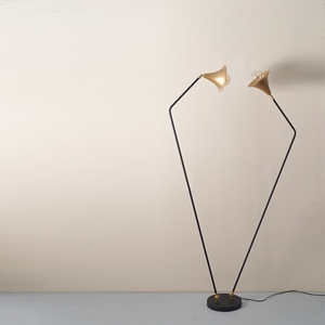 Modern Dancing Meadows Gramophone <b>Floor</b> <b>Lamp</b> Double Shade <b>Swing</b> <b>Arm</b> Standing Light Minimalist Nordic Industrial Style - Product Image 1