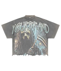 เสื้อยืดกราฟิกสกรีนลายพิมพ์เอง ผ้าคอตตอนหนา 250 GSM ทรงโอเวอร์ไซส์ ทรงบ็อกซี่ แขนยาวสองชั้น พิมพ์ลาย DTG สำหรับผู้ชาย - Product Image 6