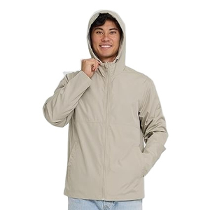 Veste coupe-vent légère pour homme, à capuche, col montant, fermeture éclair, résistante à l'eau, décontractée, pour l'extérieur, hiver, design 2 en 1 - Product Image 1