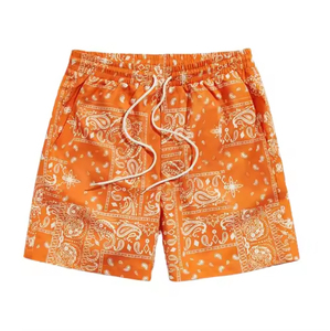 Shorts de Baño para Hombre, Estampado de Estrellas de Mar Azul Claro, Cintura Media, Cierre con Cordón, Secado Rápido, Traje de Baño Informal, 100% Poliéster - Product Image 2