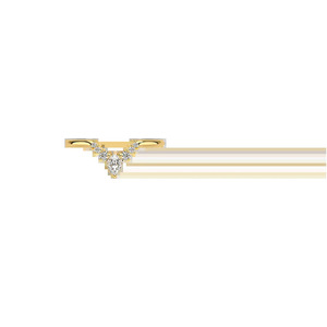 Bague en diamant en forme de poire avec contour en V symétrique - Product Image 3