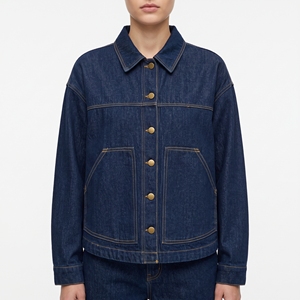 <b>Womens</b> Oversized Denim Jacket Custom Logo Vintage Wash Cropped Trendy Style Casual Streetwear Fashion Outerwear <b>Spring</b> <b>Coat</b> - Product Image 1
