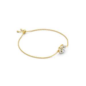 10K <b>Solid</b> <b>Gold</b> Rhodium Plated IGI Certified Lab Grown Diamond Halo Adjustable Chain Bracelet Women Luxury Wedding Engagement - Product Image 2