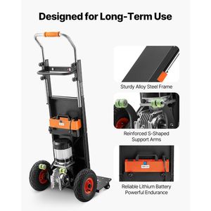 Carrello Elettrico Saliscale da 400 kg con Manico Estensibile da 400 cm, Carrello Elettrico per Carichi Pesanti - Product Image 4