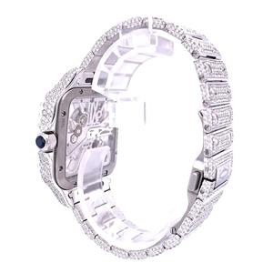 Reloj de Lujo de Moda Hip Hop con Movimiento de Cuarzo Cuadrado de Acero Inoxidable de Alta Calidad, Esfera de Cristal y Diamantes Moissanite - Product Image 2