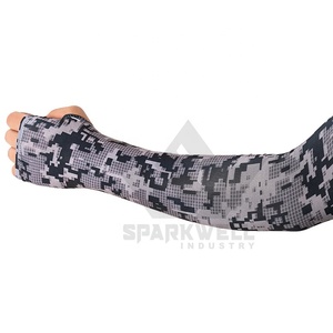 Manchon de cyclisme unisexe imprimé camouflage anti-UV en Spandex et Polyester pour adulte, sans couture - Product Image 1
