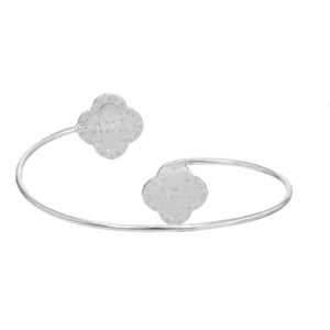 Pink Rhinestone Clover Open Bangle <b>Bracelet</b> Women Fashion Jewelry Elegant <b>Cuff</b> <b>Bracelet</b> Sparkling Accessory Gift for Party - Product Image 3