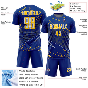 เสื้อฟุตบอลคอวี ยูนิเซ็กซ์ ไม่มีขั้นต่ำในการสั่งซื้อ ออกแบบเองได้สำหรับทีมขนาดเล็ก พิมพ์ลายด้วยความร้อน ระบายอากาศได้ดี แห้งเร็ว กันน้ำ - Product Image 4