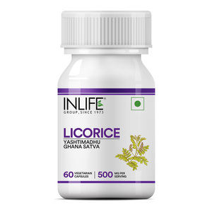 Cápsulas de Extracto de Raíz de Regaliz 500 mg, 60 Cápsulas Vegetarianas a Base de Plantas, Frasco de Cápsulas Herbales para Uso Diario en Adultos - Product Image 1
