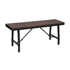 Banc d'extérieur Mariatu avec finition chêne et noir Design de table élégant pour jardin ou patio - Product Image 4