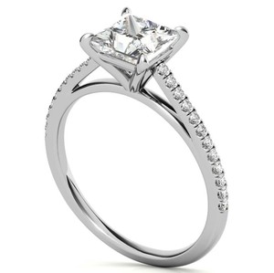 Bague en Moissanite taille Princesse en Argent Sterling 925 Plaqué Or, Luxe Classique, pour Fiançailles, Mariage, Fête, Promesse, Mariée, Cadeau - Product Image 4