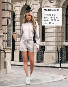 Custom Womens <b>Hoodie</b> And Shorts Set Comfortable Two Piece Outfit With Logo Options For <b>Workout</b> Casual Training And Sports - Product Image 6