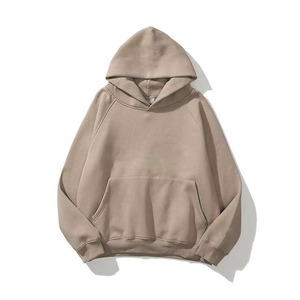 Sweat-shirt à capuche oversize pour homme, couleur unie, coton French Terry, décontracté, hiver, impression numérique, streetwear, poche, 370g - Product Image 5