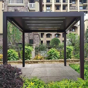 Pérgola <span class=keywords><strong>de</strong></span> aluminio motorizada resistente y duradera con techo ajustable protección contra la intemperie pérgola gazebo al aire libre - Product Image 2