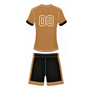 Ensemble short et maillot de football personnalisé marron beige – Tenue d'équipe athlétique respirante pour l'entraînement et les performances sportives - Product Image 2