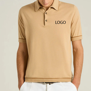 Men Tee Shirt For Summer / Outdoor Wear With Customizable Logo Button Closure Front With Turn <b>Down</b> Collar Designing Casual Wear - Product Image 1