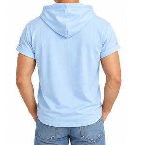 Short Sleeve Hoodies OEM ODM Custom Cotton Hooded Sweatshirt Bulk Production Manufacturer for <b>Men</b> Women Clothing Custom Hoodies - Product Image 2