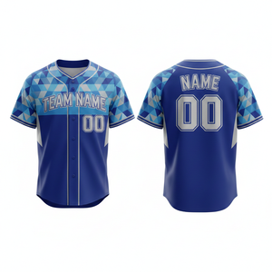 Maillot de baseball personnalisable respirant à séchage rapide 100 % polyester imprimé par sublimation en maille col en V unisexe à manches courtes devant - Product Image 6