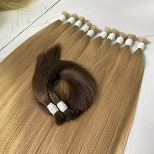 Extensions de cheveux humains vierges naturels couleur 613, extensions à clips à pointe plate, double trame, cheveux raides - Product Image 3