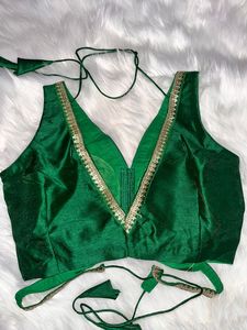 Top Corto Halter Verde Esmeralda de Poliéster Tejido con Lentejuelas, Elegante, de Manga Corta para Mujer, para Fiestas, Todas las Temporadas - Product Image 2