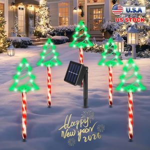 5Packs IP44 Waterproof Christmas Stake Light <b>Outdoor</b> Pathway 8 Modes Xmas Decoration Garden Lawn Candy <b>Tree</b> Light - Product Image 2
