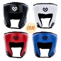 Casque de boxe ouvert personnalisable avec logo, léger, pour MMA, en cuir synthétique, équipement d'entraînement pour arts martiaux