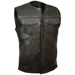 Hot Selling New Style Lightweight Casual Breathable Winter <b>Men's</b> Genuine Leather <b>Vest</b> <b>Slim</b> Fit Customizable Wholesale Windproof - Product Image 5