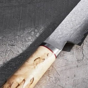 Cuchillos de Chef con Mango de Madera Blanca, Hoja de Acero Inoxidable con Patrón Damasco, Cuchillos Profesionales de Cocina para Cortar y Rebanar Carne - Product Image 3