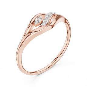 Anillo de Diamantes Cultivados en Laboratorio SERENITY FLOW, Oro Rosa de 18 Quilates con Baño de Rodio, Estilo Minimalista, para Compromiso, Fiestas, Regalos, Uso Diario - Product Image 2