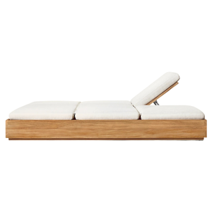 Tumbona Doble Premium de Madera de Teca para Dos Personas, Equipada con Espuma Suave y Cómoda, para Uso en Exteriores, Terraza, Villa, Muebles Minimalistas - Product Image 4