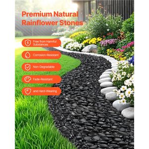 Ciottoli Neri Lisci e Lucidi da 1-2 Pollici, 15 Libbre, per Decorazione Giardino, Paesaggistica e Pavimentazione - Product Image 3