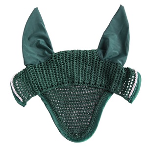 Produits d'équitation en gros : Voiles anti-mouches de haute qualité, ensemble assorti personnalisé, bonnet d'oreille en crochet doux pour chevaux de course - Product Image 2