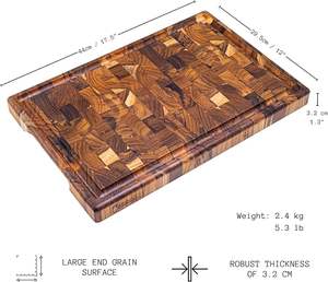 Tabla de Cortar de Bambú Fácil de Limpiar |   Tabla de Cortar Resistente a los Olores y a los Arañazos, Apta para Lavavajillas, para Uso Doméstico y Comercial - Product Image 5