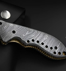 Couteau utilitaire pliant en acier Damas de qualité supérieure, couteau pliant Damas avec manche Damas, couteau pliant en acier Damas OEM - Product Image 4