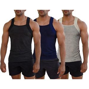 Débardeur décontracté à coupe carrée pour homme 100% coton tissé tricoté respirant - Product Image 1