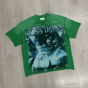 Wholesale High-quality FIRST ROW <b>Short</b> <b>Sleeved</b> T-<b>shirts</b> for <b>Men</b> <b>White</b> Ink Direct Spray Hot Stamping and Diamond Printing - Product Image 1