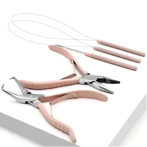 High Quality <b>Micro</b> Ring Hair <b>Extension</b> Pliers Hold Function Custom Packaging Logo Best Price Surgical Grade Stainless Steel Tool - Product Image 1