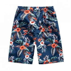 Shorts de bain pour hommes, unis, taille haute élastique avec cordon de serrage, respirants, écologiques, séchage rapide, en toile, style décontracté - Product Image 4