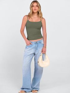 Camisola de Moda para Mujer, Diseño Nuevo, Ajustada, Elástica, de Punto Acanalado, Suave, Transpirable, Ligera, Informal, para Verano, Prenda Básica para Combinar - Product Image 4