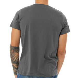 เสื้อยืดแขนสั้นผ้าโพลีคอตตอนสำหรับทุกเพศ สีเทาเข้ม เสื้อยืดผู้ชาย - Product Image 3