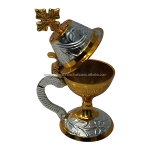 Quemador de Incienso de Latón Hecho a Mano, Incensario Religioso Grabado, Ecológico y Duradero para Iglesia, Altar, Oración, Meditación y Devoción - Product Image 5
