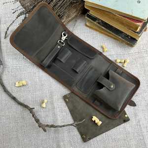 Estuche Enrollable de Cuero Genuino para Pipa de Tabaco, Estuche Personalizado para Pipa de Cuero, Resistente al Polvo, Plegable y de Alta Resistencia - Product Image 5