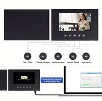 Carte-cadeau numérique noire avec écran LCD de 7 pouces, livre vidéo pop-up promotionnel pour le marketing, la publicité, les affaires et les mariages