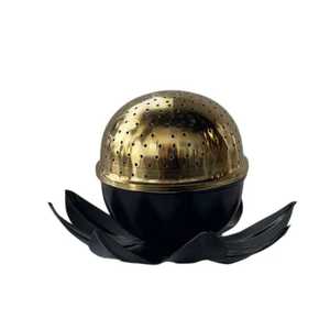 Quemador de Incienso de Mármol Blanco con Respaldo Curvo, Portavasos de Metal Dorado, Soporte para Incienso Árabe Bakhoor, Difusor de Aroma de Mesa - Product Image 2