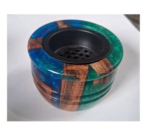 Quemador de Incienso de Resina Epoxi y Madera Hecho a Mano, Difusor de Aromaterapia, Decoración para el Hogar - Product Image 1