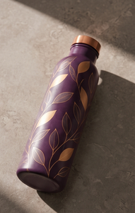 Premium Ayurvedic Enamel Painted Copper <b>Water</b> <b>Bottle</b> Artistic Foliage Vines Design Leakproof <b>Metal</b> Sports <b>Bottle</b> Manufacturer - Product Image 4
