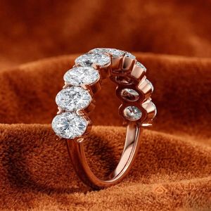 Bague en Moissanite Plaqué Or Rose Coupe Marquise, Bijou de Luxe pour Femme, Mariage, Fiançailles, Anniversaire, Cadeau Élégant - Product Image 3
