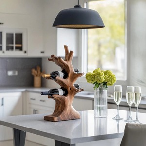 Estante de madera con forma de árbol, soporte decorativo para botellas, perfecto para ocasiones especiales, reuniones familiares, hospitalidad y regalos. - Product Image 4
