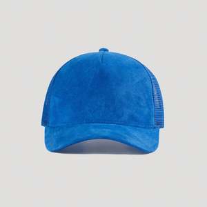 Gorra de béisbol personalizada de primavera/verano, de gamuza transpirable con malla, deportiva, de color sólido, estilo camionero de 5 paneles - Product Image 6